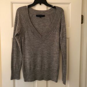 French Connection Grey V-neck Sweater- Size M